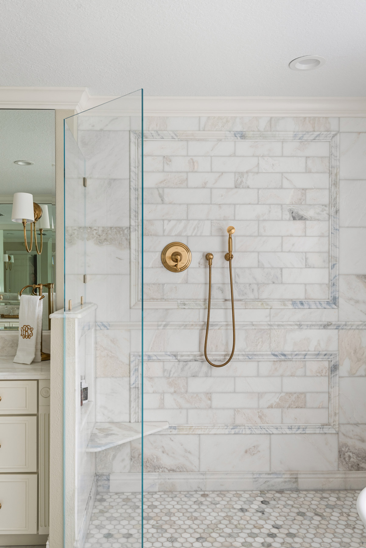 shower remodel in a master bathroom