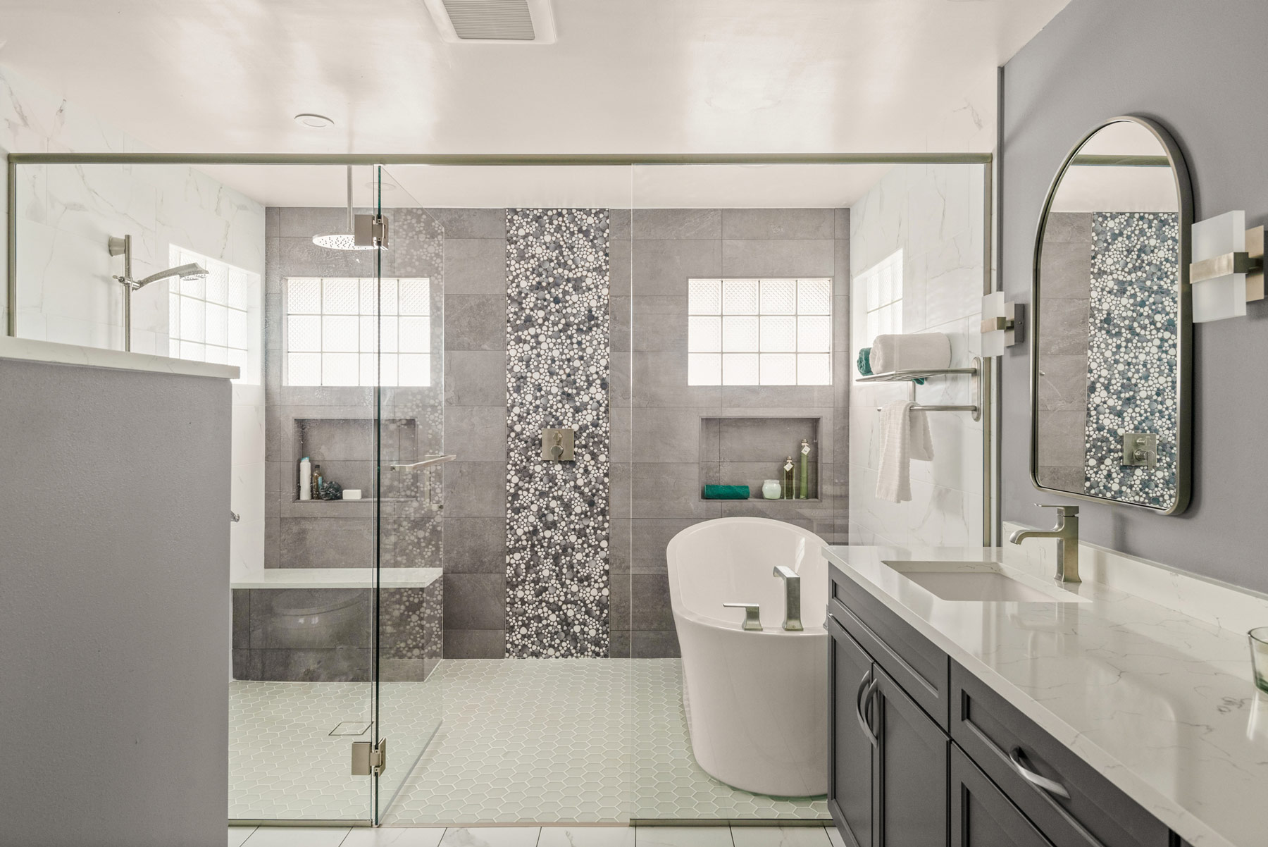 master bathroom with wetroom