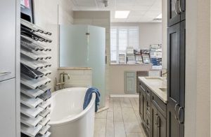 Inside S&W Kitchens Melbourne showroom bathroom layout sample