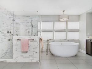 S&W Kitchens Sarasota bathroom remodel project shower and tub