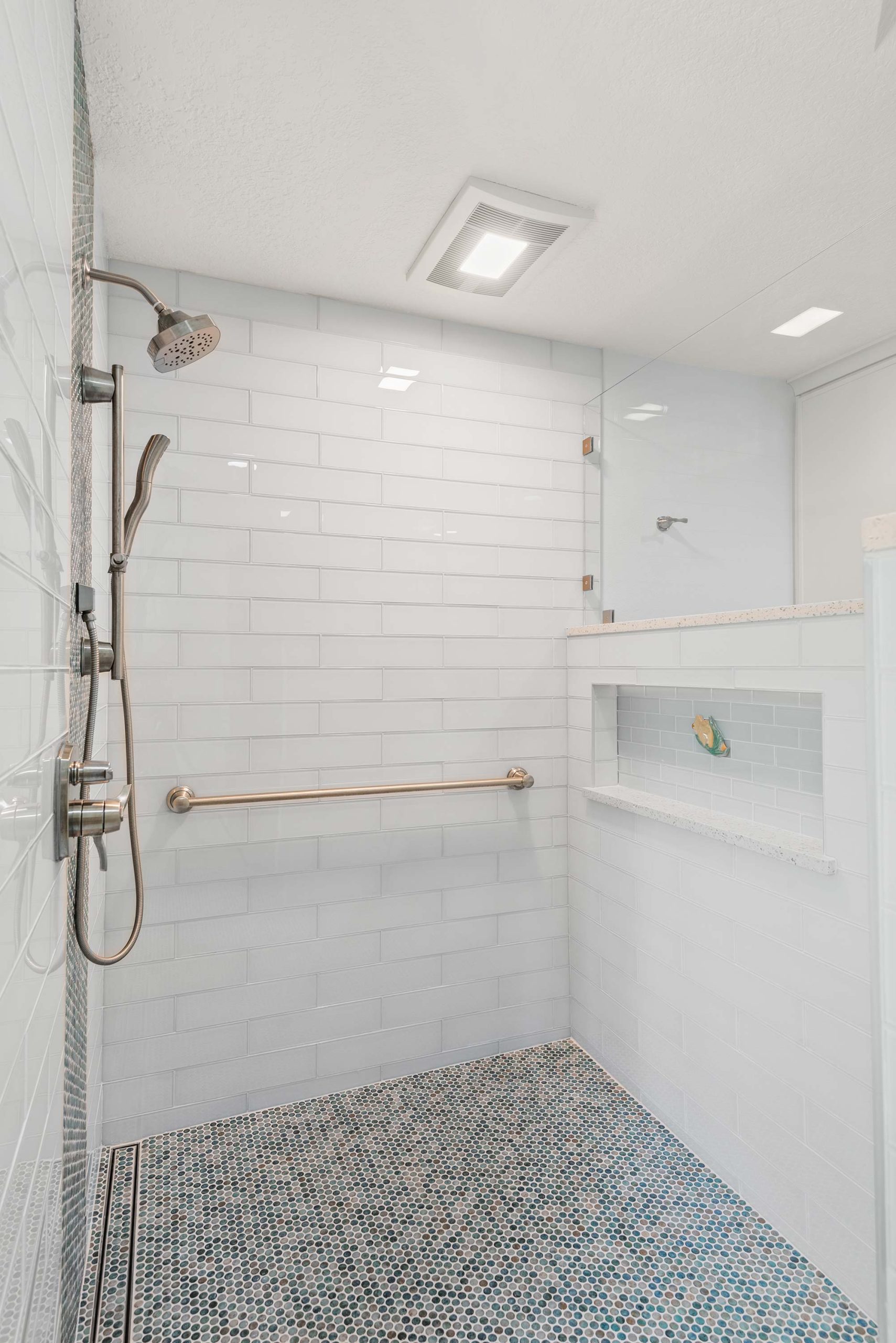 S&W Kitchen Melbourne bath remodel no door shower