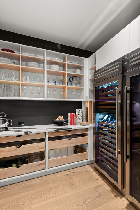 pantry roll out wood shelving