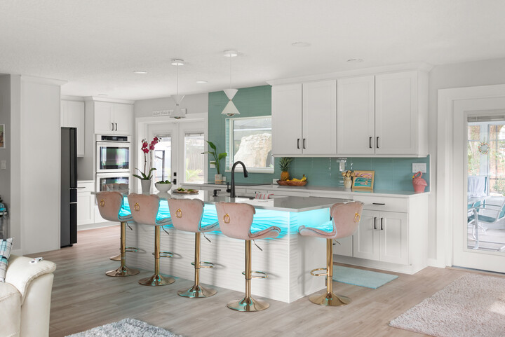 layered lighting in the kitchen 