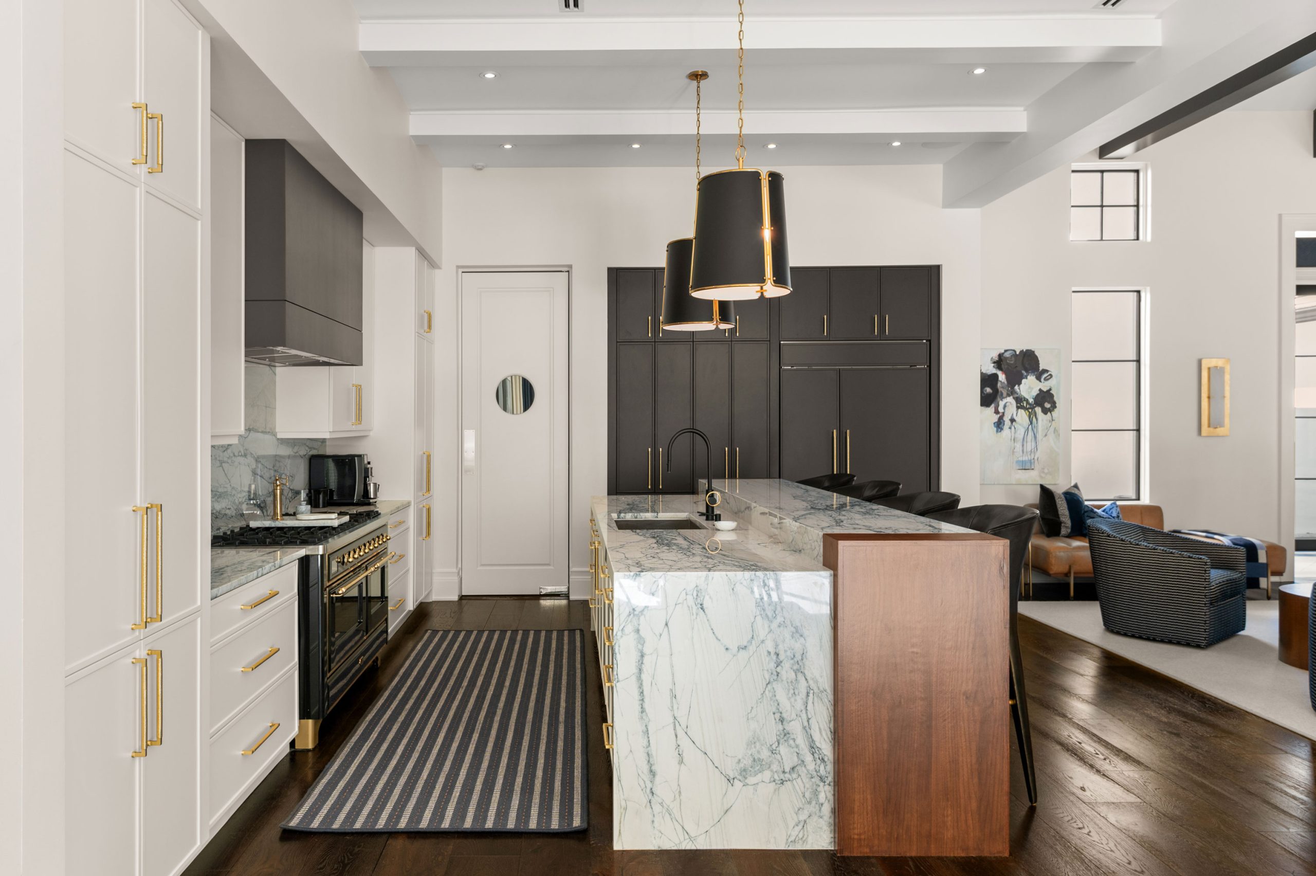 winter park, fl kitchen renovation rich walnut island, hood and range