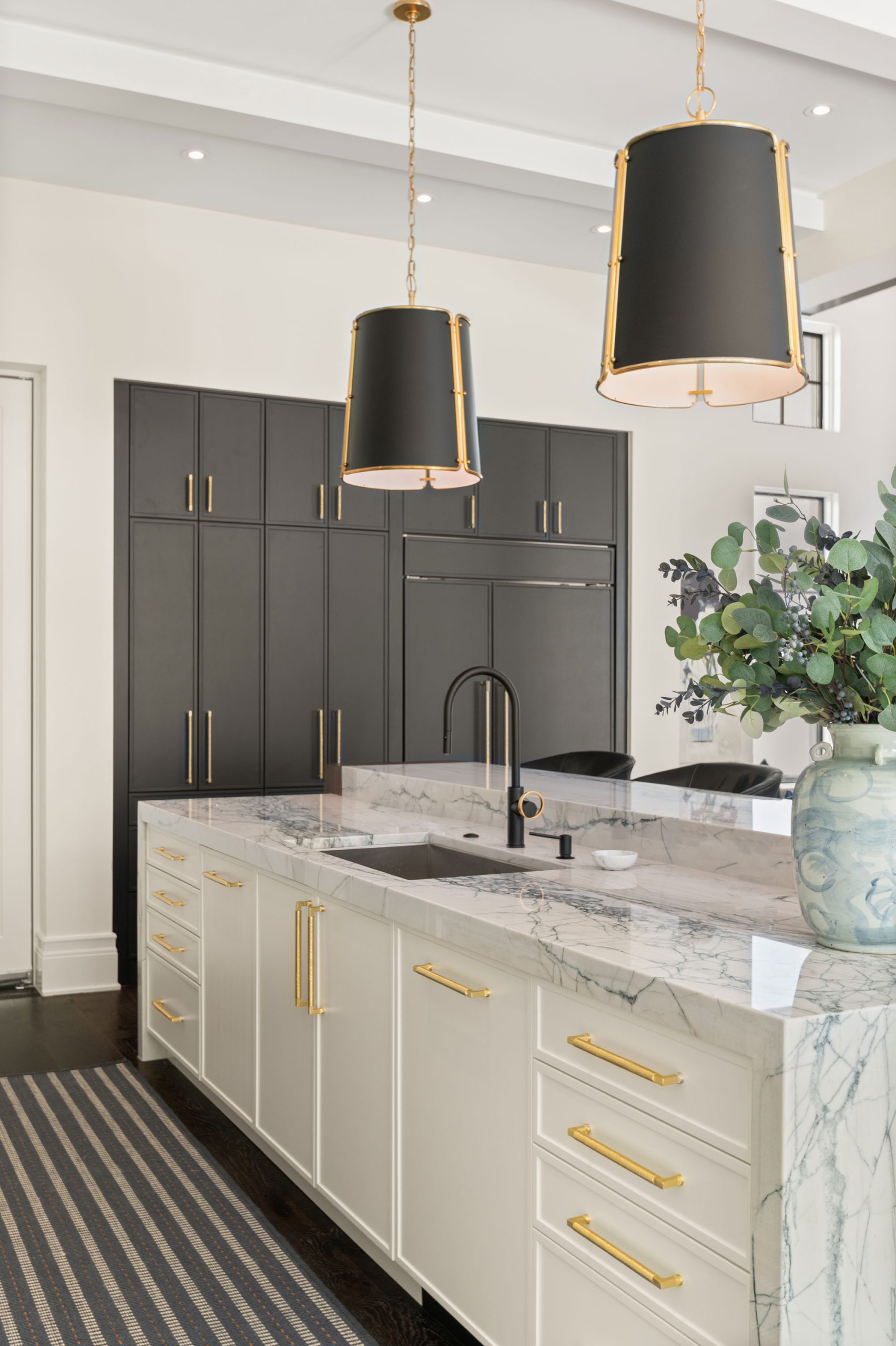 winter park, fl kitchen renovation rich walnut island with white cabinets