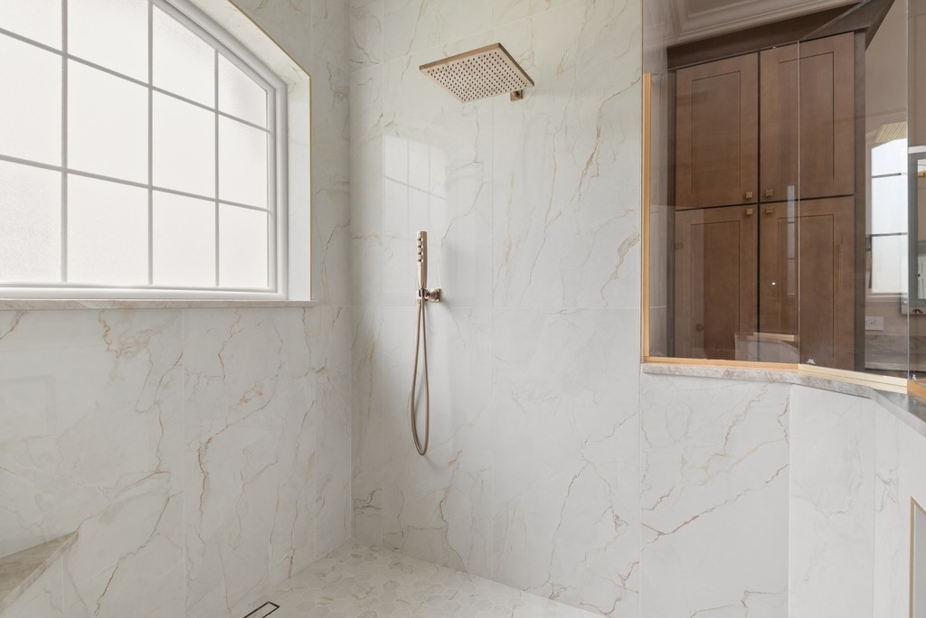 Aging in Place zero entry large turn radius shower